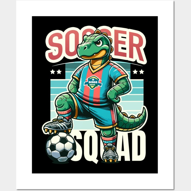 Soccer Squad – Football Dinosaurs Dinos United Team Boys Wall Art by Infinitee Shirts